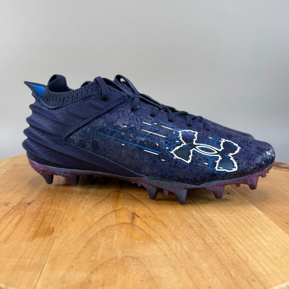 Under Armour Blur Smoke 2.0 MC Suede Mens Size 9 Football Cleats Midnight Navy - Picture 1 of 9